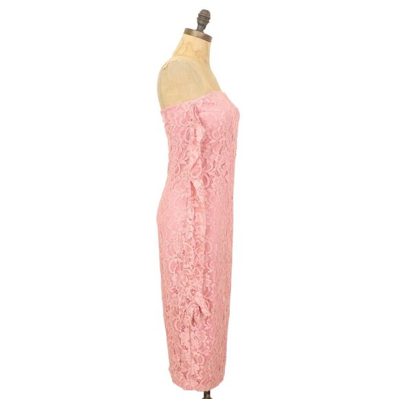 ALEXIA ADMOR The Zelle Midaxi Sheath Dress & Gloves Size 4 Blush Pink NWT B35 - Picture 3 of 5